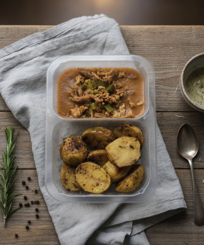Печеный картофель с АЗУ из говядины